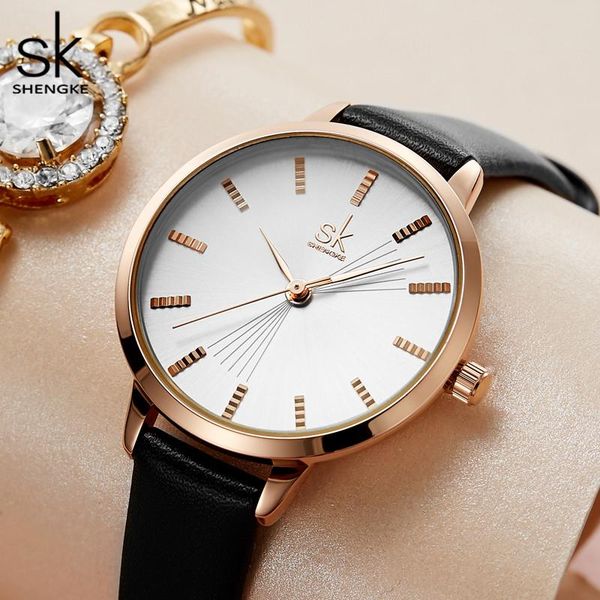 wristwatches shengke women classical black quartz watch lady leather watchband casual waterproof wristwatch gift for wife, Slivery;brown
wristwatches shengke women classical black quartz watch lady leather watchband casual waterproof wristwatch gift for wife, Slivery;brown