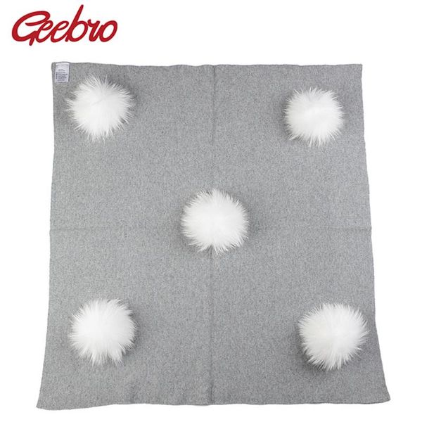 scarves geebro born warm wool swaddling blanket baby travel sleeping blankets with real fur pompom solid color bedding swaddles wrap, Blue;gray
scarves geebro born warm wool swaddling blanket baby travel sleeping blankets with real fur pompom solid color bedding swaddles wrap, Blue;gray