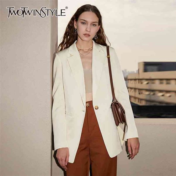minimalist casual blazer for women notched long sleeve ol solid blazers female fashion clothing spring 210524, White;black
minimalist casual blazer for women notched long sleeve ol solid blazers female fashion clothing spring 210524, White;black