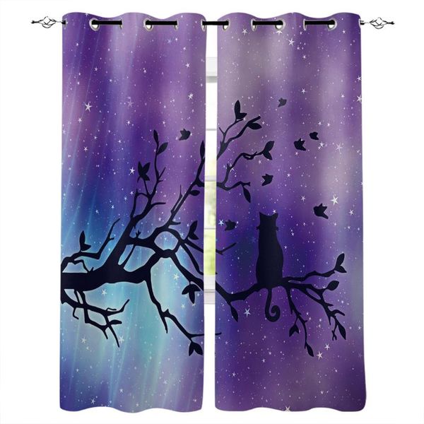 starry sky branches cat silhouette window curtain bedroom decor panels living room luxury home & drapes
starry sky branches cat silhouette window curtain bedroom decor panels living room luxury home & drapes