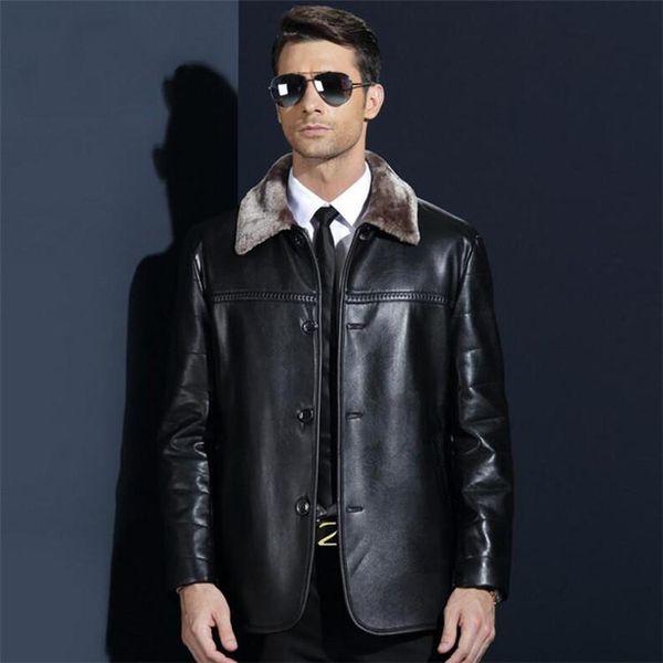 men's fur & faux plus size winter pu leather jacket men thickening motorcycle bomber coats male outerwear 50139, Black 
men's fur & faux plus size winter pu leather jacket men thickening motorcycle bomber coats male outerwear 50139, Black