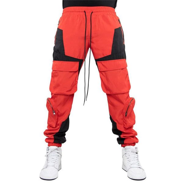 men's pants cargo men contrast color multi-pocket fashion hip hop trousers joggers streetwear casual sweatpants, Black
men's pants cargo men contrast color multi-pocket fashion hip hop trousers joggers streetwear casual sweatpants, Black
