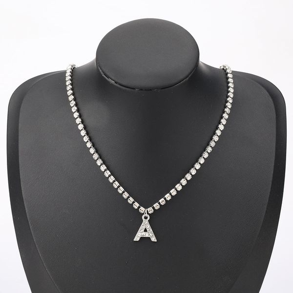 kimter 26 alphabet pendant rhinestone letter necklace chain for women men crystal choker necklaces collar jewelry accessories p328fa, Silver
kimter 26 alphabet pendant rhinestone letter necklace chain for women men crystal choker necklaces collar jewelry accessories p328fa, Silver