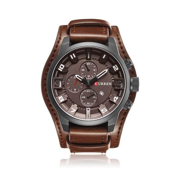 wristwatches 2021 men's watch male clock date sports military retro leather strap luminous quartz business gift, Slivery;brown
wristwatches 2021 men's watch male clock date sports military retro leather strap luminous quartz business gift, Slivery;brown