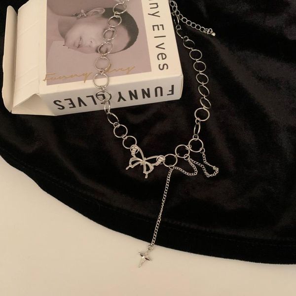 chains hollow niche design sense bowknot personality cold style clavicle chain ins hip hop temperament simple necklace female, Silver
chains hollow niche design sense bowknot personality cold style clavicle chain ins hip hop temperament simple necklace female, Silver