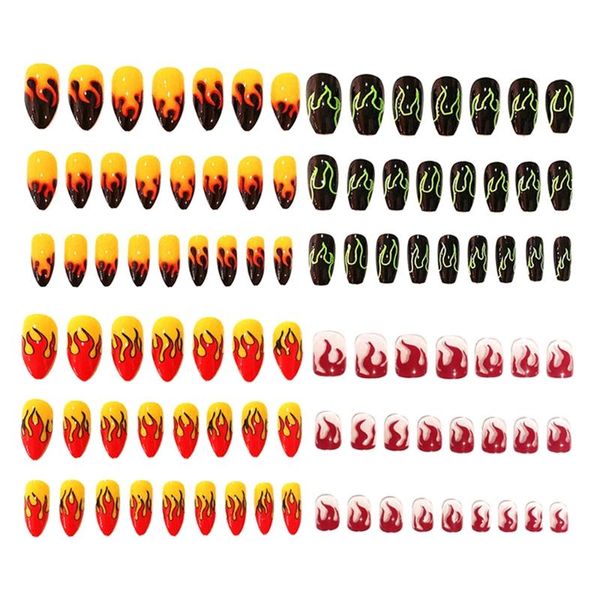 false nails wearable flame pattern long coffin full cover fake artificial, Red;gold
false nails wearable flame pattern long coffin full cover fake artificial, Red;gold