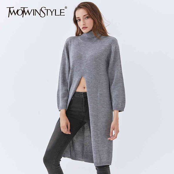 loose black knitted pullover for women turtleneck long sleeve front split casual sweater female fall style 210524, White;black
loose black knitted pullover for women turtleneck long sleeve front split casual sweater female fall style 210524, White;black