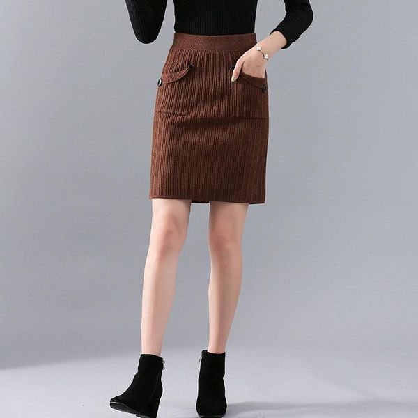 women's autumn winter skirt korean style solid color pocket split knit slim commuter short female skirts gx463, Black
women's autumn winter skirt korean style solid color pocket split knit slim commuter short female skirts gx463, Black