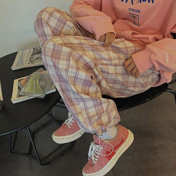 women's pants & capris plaid women autumn sweatpants high waist checked casual loose fashion trousers hip hop harem streetwear, Black;white
women's pants & capris plaid women autumn sweatpants high waist checked casual loose fashion trousers hip hop harem streetwear, Black;white