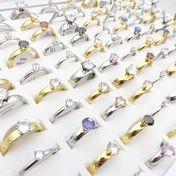 wholesale 50 pieces womens stainless steel band rings silver golden plated zircon stone shining fashion jewelry engagement wedding gift
wholesale 50 pieces womens stainless steel band rings silver golden plated zircon stone shining fashion jewelry engagement wedding gift