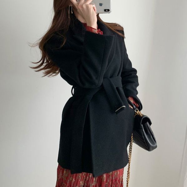 women's wool & blends new autumn winter women jackets woolen formal high-quality lace up office lady wild quilted warm coat with b, Black
women's wool & blends new autumn winter women jackets woolen formal high-quality lace up office lady wild quilted warm coat with b, Black