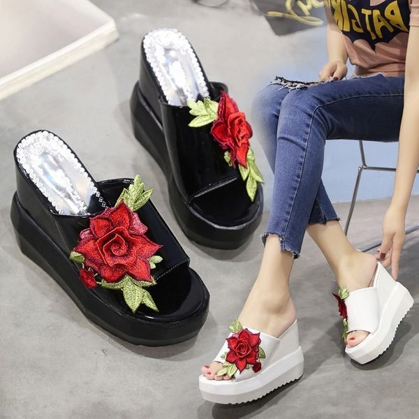 dress shoes summer wedges sandals high heels beach slippers platform flower flip flops women shoes sandalias mujer qzq4, Black
dress shoes summer wedges sandals high heels beach slippers platform flower flip flops women shoes sandalias mujer qzq4, Black