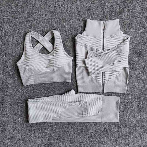women fitness sport yoga suit seamless sets long sleeve clothing female gym suits wear running clothes 210821, Gray
women fitness sport yoga suit seamless sets long sleeve clothing female gym suits wear running clothes 210821, Gray