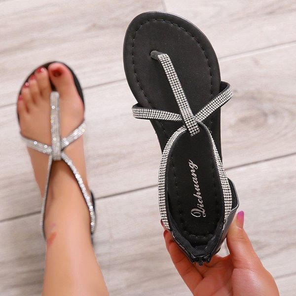 sandals crystal flats shoes women slippers casual rome flip flops summer fashion women's 2021, Black
sandals crystal flats shoes women slippers casual rome flip flops summer fashion women's 2021, Black