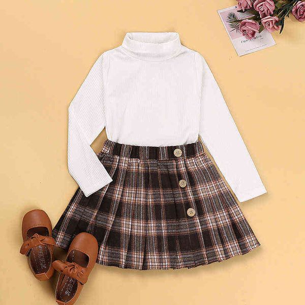baby girl clothing sets spring autumn solid long sleeve bottoming shirt + plaid pleated skirt suit 2022 new cotton kids clothes g220217, White
baby girl clothing sets spring autumn solid long sleeve bottoming shirt + plaid pleated skirt suit 2022 new cotton kids clothes g220217, White