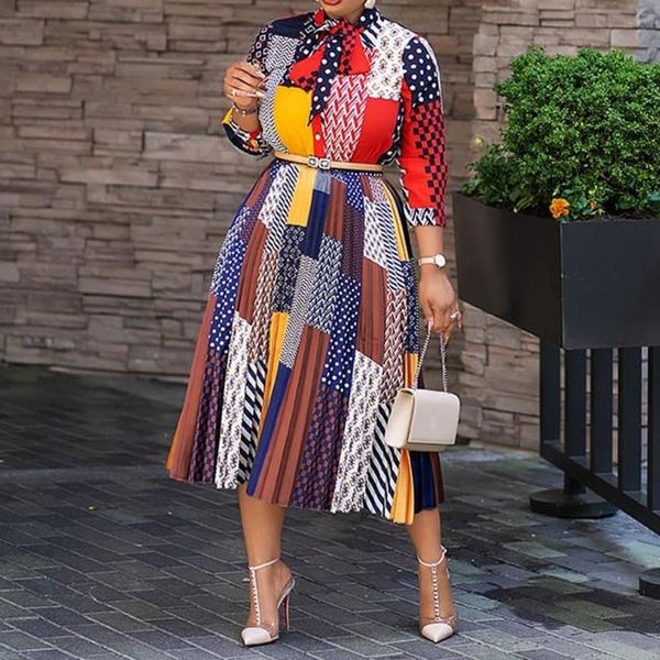 women spring summer vestidos casual business office retro pleated dress african vintage fashion bow collar dresses, Black;gray
women spring summer vestidos casual business office retro pleated dress african vintage fashion bow collar dresses, Black;gray