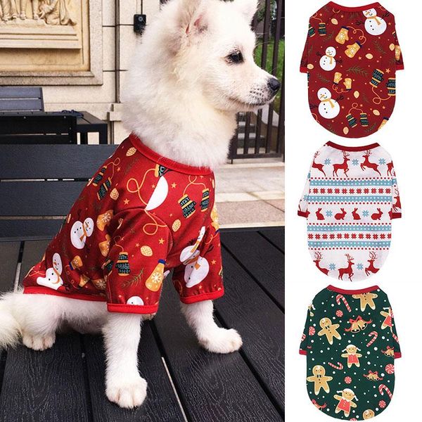 dog apparel cartoon warm xmas clothes vest winter pet puppy for small medium dogs coat jacket christmas of xs-l