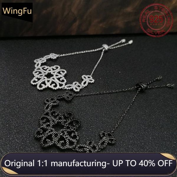 link, chain s925 sterling silver adjustable bracelet vine flower fashion monaco women's jewelry birthday gift, Black
link, chain s925 sterling silver adjustable bracelet vine flower fashion monaco women's jewelry birthday gift, Black