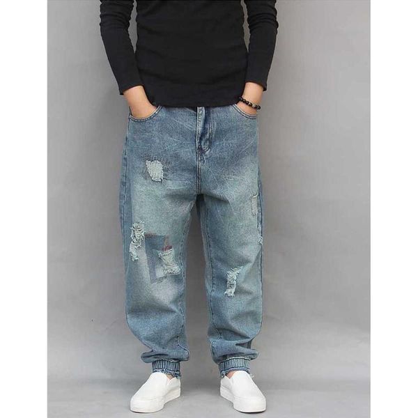 streetwear ripped men harem jeans pants denim cotton hole patchwork trousers loose baggy joggers distressed clothes, Blue
streetwear ripped men harem jeans pants denim cotton hole patchwork trousers loose baggy joggers distressed clothes, Blue
