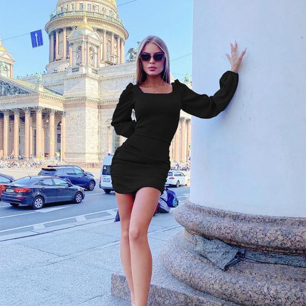 casual dresses solid folds dress women lantern sleeve square collar high waist 2021 slim elegant temperament, Black;gray
casual dresses solid folds dress women lantern sleeve square collar high waist 2021 slim elegant temperament, Black;gray