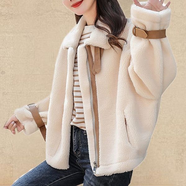 women's wool & blends autumn winter coats and jackets women solid pockets turn-down collar zipper loose woman parkas fall clothes for, Black
women's wool & blends autumn winter coats and jackets women solid pockets turn-down collar zipper loose woman parkas fall clothes for, Black