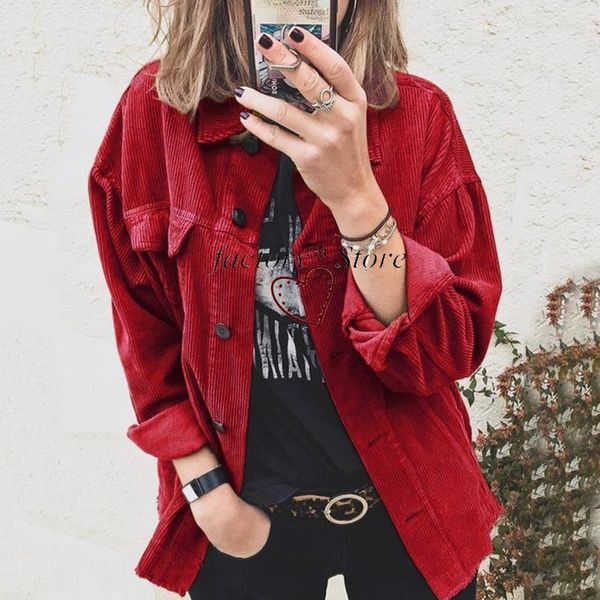 women's jackets casual female overcoats corduroy women winter autumn coat plus size solid color loose outwear, Black;brown
women's jackets casual female overcoats corduroy women winter autumn coat plus size solid color loose outwear, Black;brown