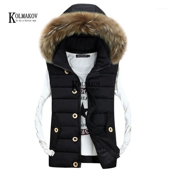 men's vests kolmakov arrival fur collar hooded vest men casual waistcoat sleeveless padded jacket couples detachable hat outwear 3 colo, Black;white
men's vests kolmakov arrival fur collar hooded vest men casual waistcoat sleeveless padded jacket couples detachable hat outwear 3 colo, Black;white
