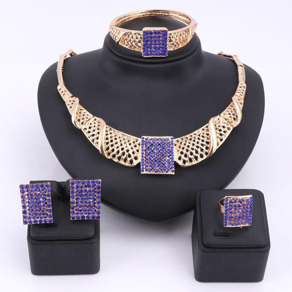 earrings & necklace african beads jewelry set for women wedding accessories blue crystal pendant statement earring bangle rings, Silver
earrings & necklace african beads jewelry set for women wedding accessories blue crystal pendant statement earring bangle rings, Silver