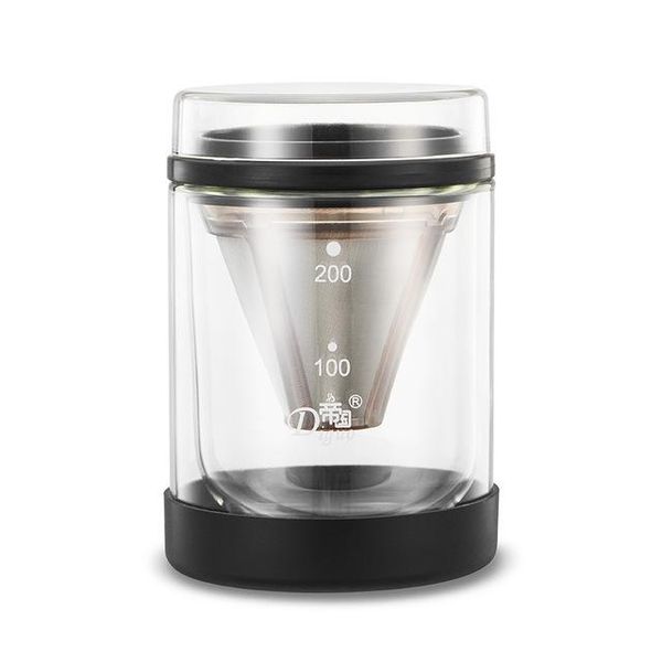 coffee filters 200ml black color portable traveling use double wall pyrex glass tea brew cup with filter mesh and lid
coffee filters 200ml black color portable traveling use double wall pyrex glass tea brew cup with filter mesh and lid