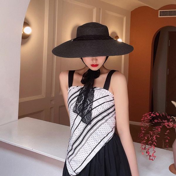 wide brim hats &dolphin designer brand women paper straw hat vintage big eaves summer beach vacation uv cut black lace up flat girls cap, Blue;gray
wide brim hats &dolphin designer brand women paper straw hat vintage big eaves summer beach vacation uv cut black lace up flat girls cap, Blue;gray