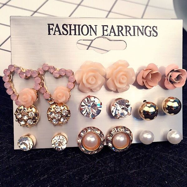 style earrings multi pair one card combination earrings simple and exquisite earrings women's 9 pairs, Golden
style earrings multi pair one card combination earrings simple and exquisite earrings women's 9 pairs, Golden