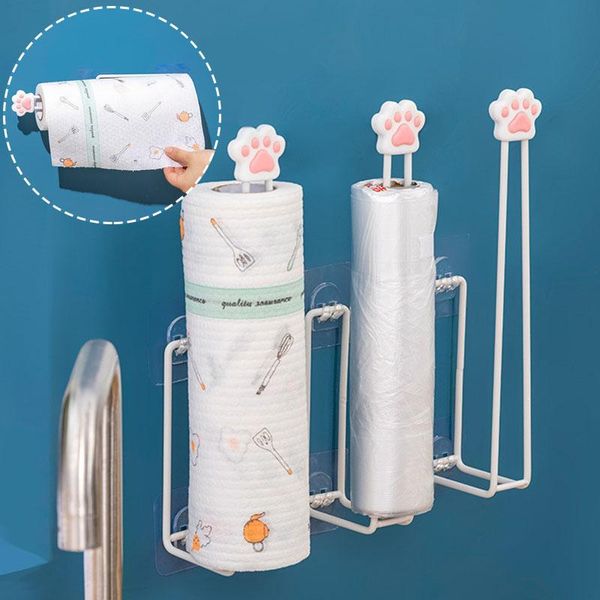 hooks & rails iron wall-mounted roll paper storage rack toilet shelf kitchen organizer cling film cute cat bathroom accessories
hooks & rails iron wall-mounted roll paper storage rack toilet shelf kitchen organizer cling film cute cat bathroom accessories