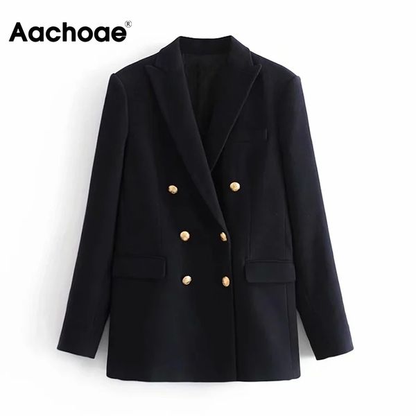 aachoae casual black blazer suit double breasted vintage coat long sleeve notched neck ladies outerwear autumn spring 210413, White;black
aachoae casual black blazer suit double breasted vintage coat long sleeve notched neck ladies outerwear autumn spring 210413, White;black