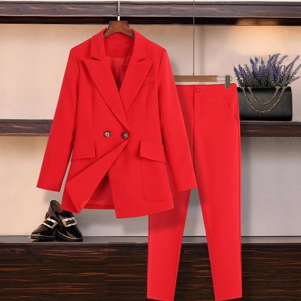 women's two piece pants -5xl large size suit set autumn and winter casual professional red jacket blazer trousers of, White
women's two piece pants -5xl large size suit set autumn and winter casual professional red jacket blazer trousers of, White
