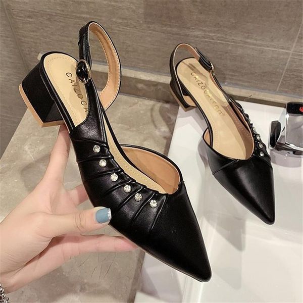 sandals sandal women bun summer low heel thick pointed rivet 2021 korean version wrinkled shoes, Black
sandals sandal women bun summer low heel thick pointed rivet 2021 korean version wrinkled shoes, Black