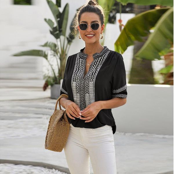 women's blouses & shirts wepbel women blouse loose vintage embroidery lace v-neck short-sleeve shirt female summer fashion, White
women's blouses & shirts wepbel women blouse loose vintage embroidery lace v-neck short-sleeve shirt female summer fashion, White