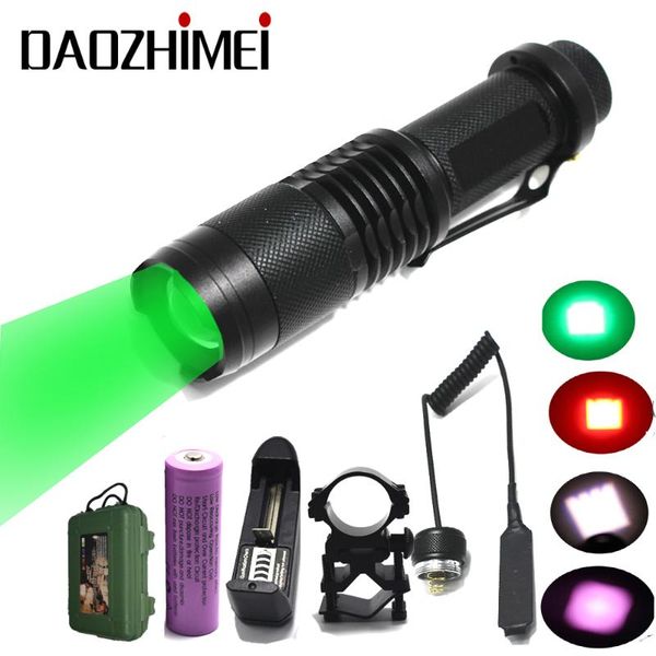 powerful tactical zoom led ir 850nm /red/ green / white light spotlight with gun clip remote pressure switch flashlights torches 
powerful tactical zoom led ir 850nm /red/ green / white light spotlight with gun clip remote pressure switch flashlights torches