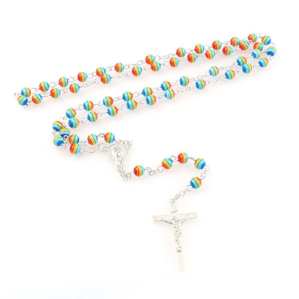 6mm colorful resin bead rosary pendant necklace alloy cross jesus religious necklaces fashion jewelry, Silver
6mm colorful resin bead rosary pendant necklace alloy cross jesus religious necklaces fashion jewelry, Silver