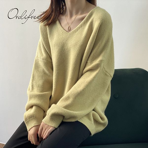 autumn winter women oversized sweaters long sleeve casual loose female sweater knitted pullover 210415, White;black
autumn winter women oversized sweaters long sleeve casual loose female sweater knitted pullover 210415, White;black