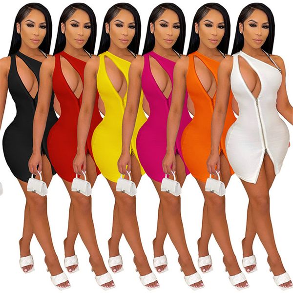 women dresses one-shoulder sleeveless solid color clothing summer s-2xl zipper mini dress clubwear casual clothes 5258, White;black
women dresses one-shoulder sleeveless solid color clothing summer s-2xl zipper mini dress clubwear casual clothes 5258, White;black