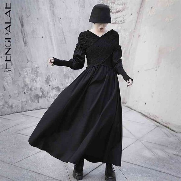 shengpllae french style long sleeve dress women's spring v-neck pleated shows thin dresses female 5b327 210427, Black;gray
shengpllae french style long sleeve dress women's spring v-neck pleated shows thin dresses female 5b327 210427, Black;gray