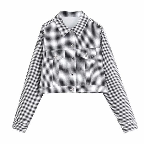 women cropped jacket houndstooth long sleeves collared classic style woman coat fashion outfits veste femme 210420, Black;brown
women cropped jacket houndstooth long sleeves collared classic style woman coat fashion outfits veste femme 210420, Black;brown