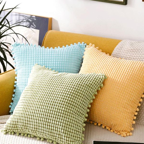 cushion/decorative pillow soft corduroy pillowcases solid color cushion cover decorative pillows with balls for sofa bed car home throw pom
cushion/decorative pillow soft corduroy pillowcases solid color cushion cover decorative pillows with balls for sofa bed car home throw pom