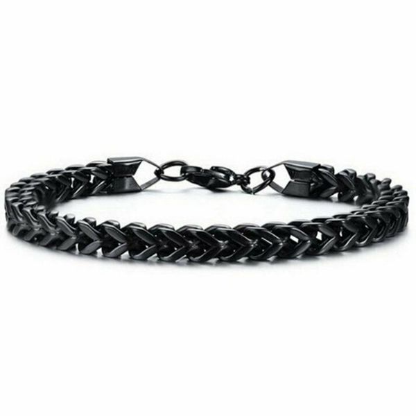 link, chain men's bracelet good quality stainless steel mens men male snake on hand man's bracelets, Black
link, chain men's bracelet good quality stainless steel mens men male snake on hand man's bracelets, Black