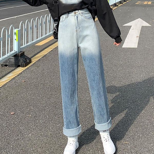 women's jeans woman gradient high waist clothes wide leg denim clothing streetwear vintage quality 2021 fashion harajuku straight pants, Blue
women's jeans woman gradient high waist clothes wide leg denim clothing streetwear vintage quality 2021 fashion harajuku straight pants, Blue