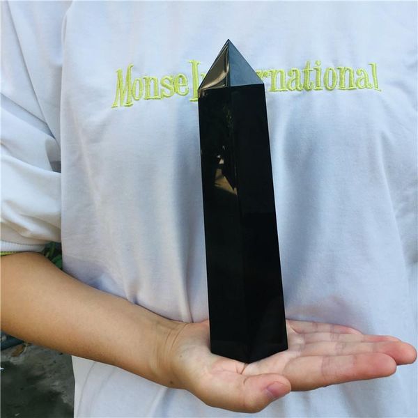 decorative objects & figurines 830g natural obsidian obelisk point quartz crystal wand healing 20cm
decorative objects & figurines 830g natural obsidian obelisk point quartz crystal wand healing 20cm