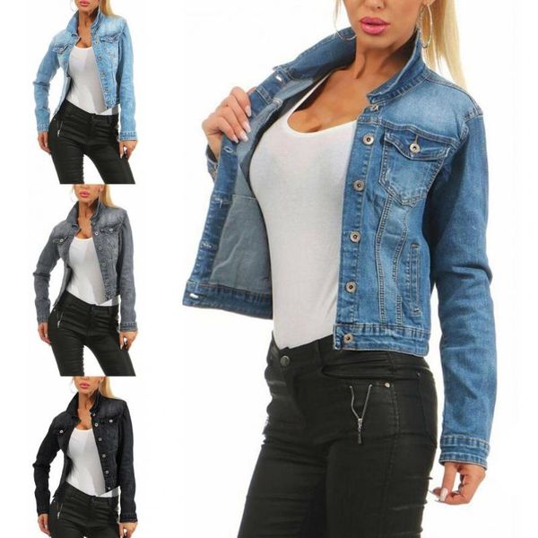 women's jackets women denim jacket solid color single-breasted autumn winter thin lapel long sleeve stretchy jeans short coat streetwea, Black;brown
women's jackets women denim jacket solid color single-breasted autumn winter thin lapel long sleeve stretchy jeans short coat streetwea, Black;brown
