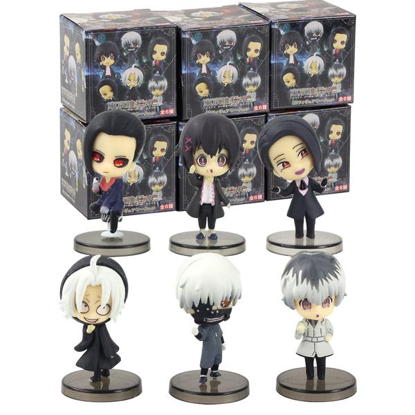 6cm 6pcs/lot tokyo ghoul figure toy kaneki ken takizawa juuzou uta furuta haise sasaki anime model dolls