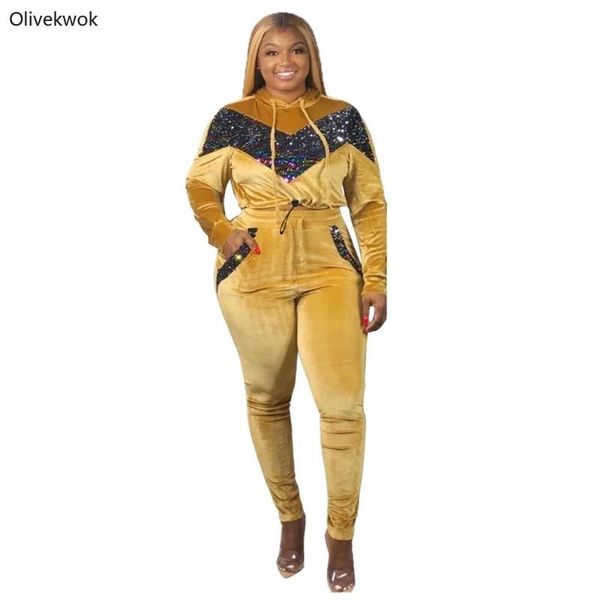 two piece dress olivekwok autumn winter women casual tracksuit set hooded long sleeve sequins splicing crop slim pants suit dm184, White
two piece dress olivekwok autumn winter women casual tracksuit set hooded long sleeve sequins splicing crop slim pants suit dm184, White