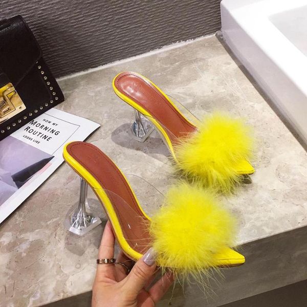 dress shoes lanlojer summer women pvc transparent pumps feather peep toe fur crystal high heels ladies party mules slippers, Black
dress shoes lanlojer summer women pvc transparent pumps feather peep toe fur crystal high heels ladies party mules slippers, Black